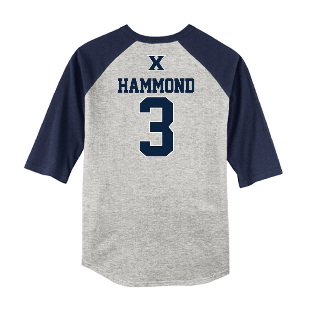 Xavier - NCAA Baseball : Luke Hammond - USA Raglan Shirt-1