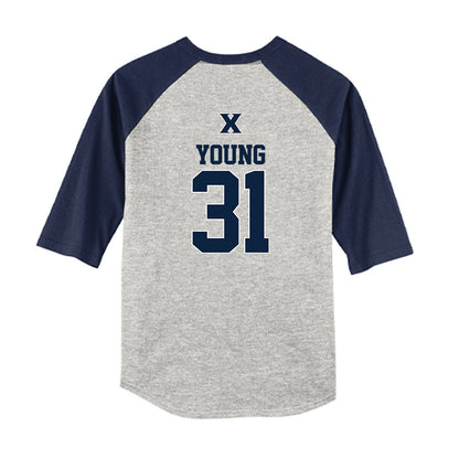 Xavier - NCAA Baseball : Joey Young - USA Youth Raglan T-Shirt-1