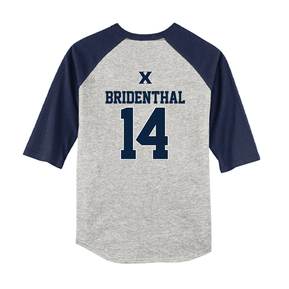 Xavier - NCAA Baseball : Eli Bridenthal - USA Youth Raglan T-Shirt-1
