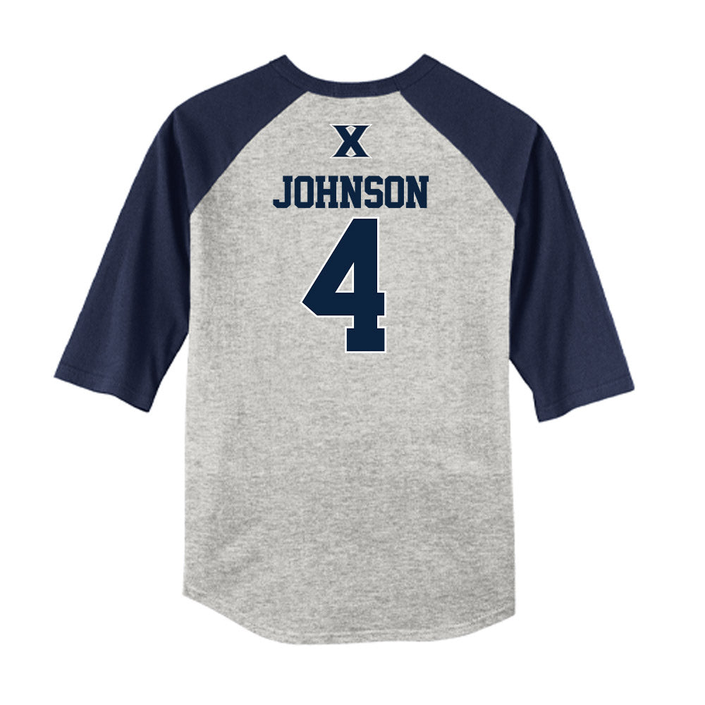 Xavier - NCAA Baseball : Peter Johnson - USA Raglan Shirt-1