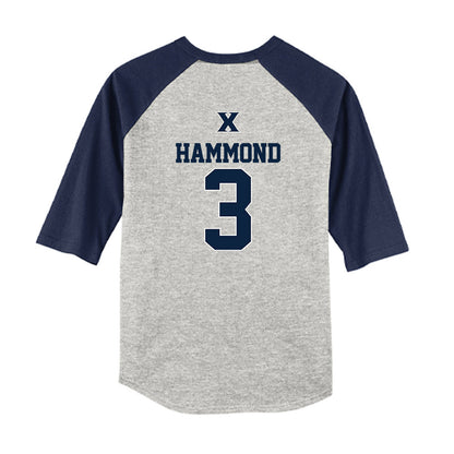 Xavier - NCAA Baseball : Luke Hammond - USA Youth Raglan T-Shirt-1