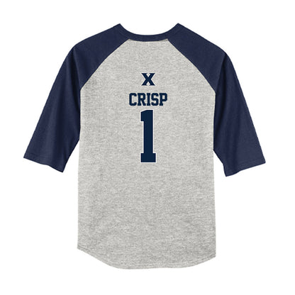 Xavier - NCAA Baseball : JD Crisp - USA Youth Raglan T-Shirt-1