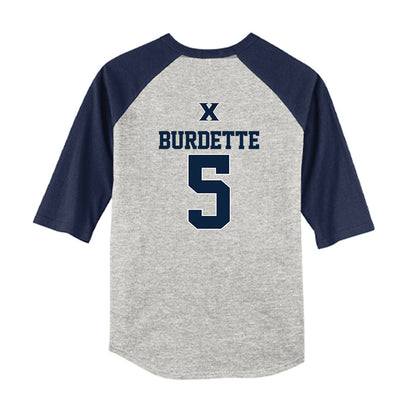 Xavier - NCAA Baseball : Clay Burdette - USA Youth Raglan T-Shirt-1