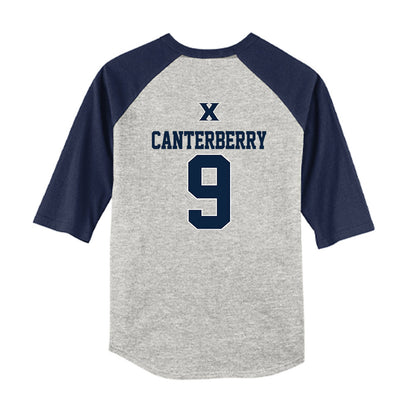 Xavier - NCAA Baseball : Donavan Canterberry - USA Youth Raglan T-Shirt-1