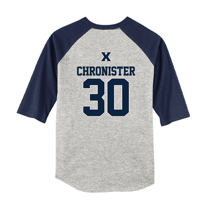 Xavier - NCAA Baseball : Ashton Chronister - USA Youth Raglan T-Shirt-1