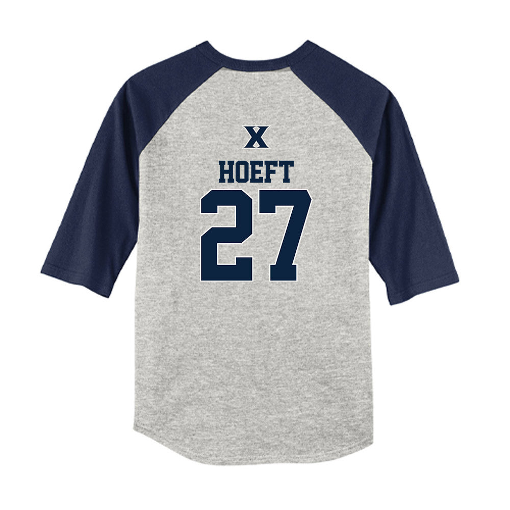 Xavier - NCAA Baseball : Sam Hoeft - USA Youth Raglan T-Shirt-1