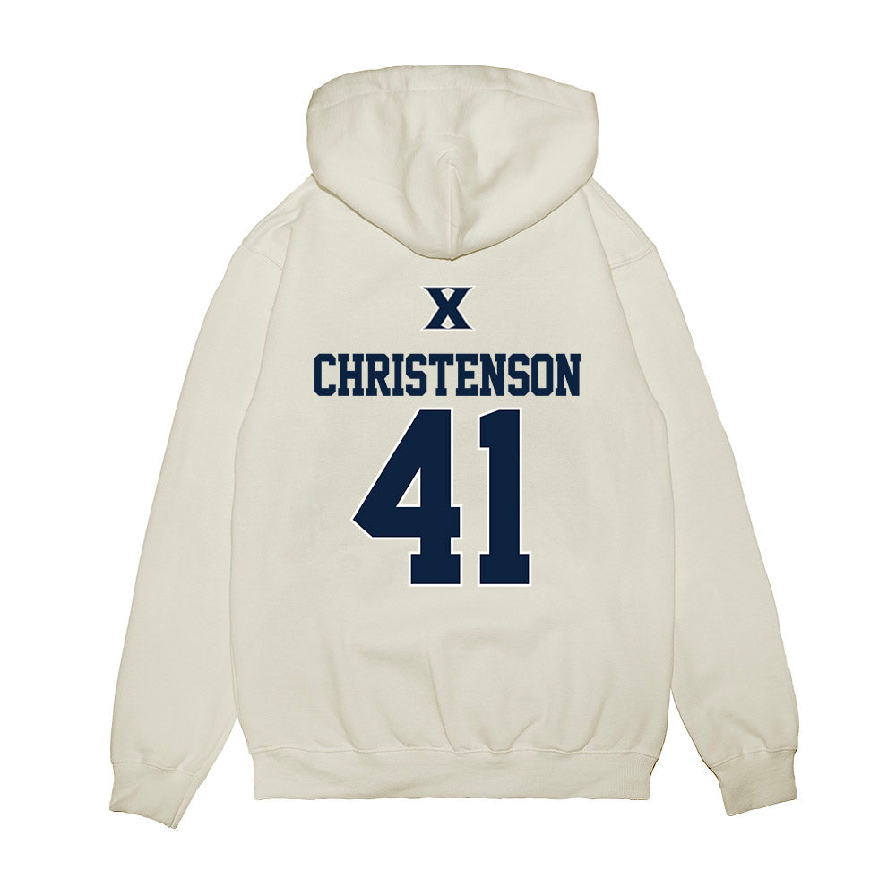 Xavier - NCAA Baseball : Carter Christenson - USA Premium Hooded Sweatshirt-1