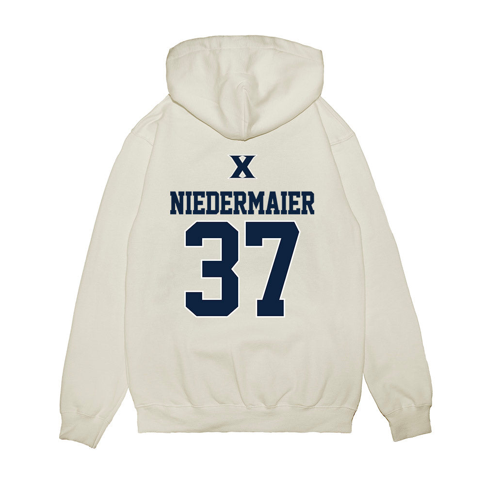 Xavier - NCAA Baseball : Roger Niedermaier - USA Premium Hooded Sweatshirt-1