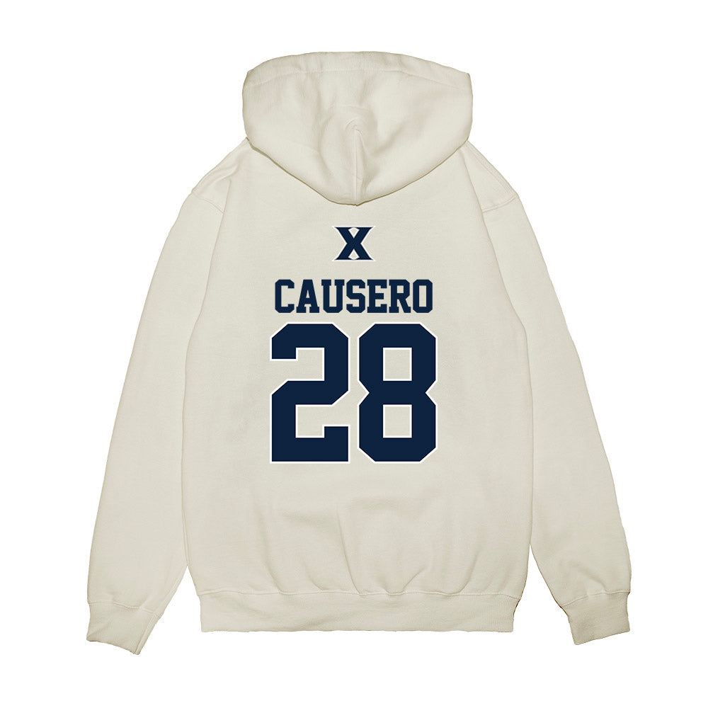 Xavier - NCAA Baseball : Lincoln Causero - USA Premium Hooded Sweatshirt-1