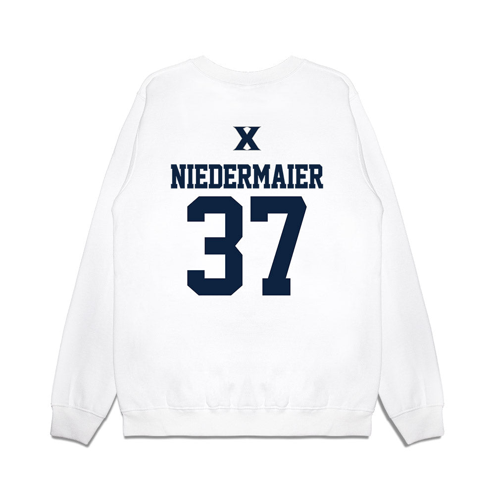 Xavier - NCAA Baseball : Roger Niedermaier - USA Premium Crewneck Sweatshirt-1