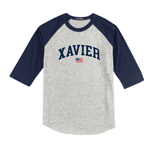 Xavier - NCAA Baseball : JD Crisp - USA Youth Raglan T-Shirt-0