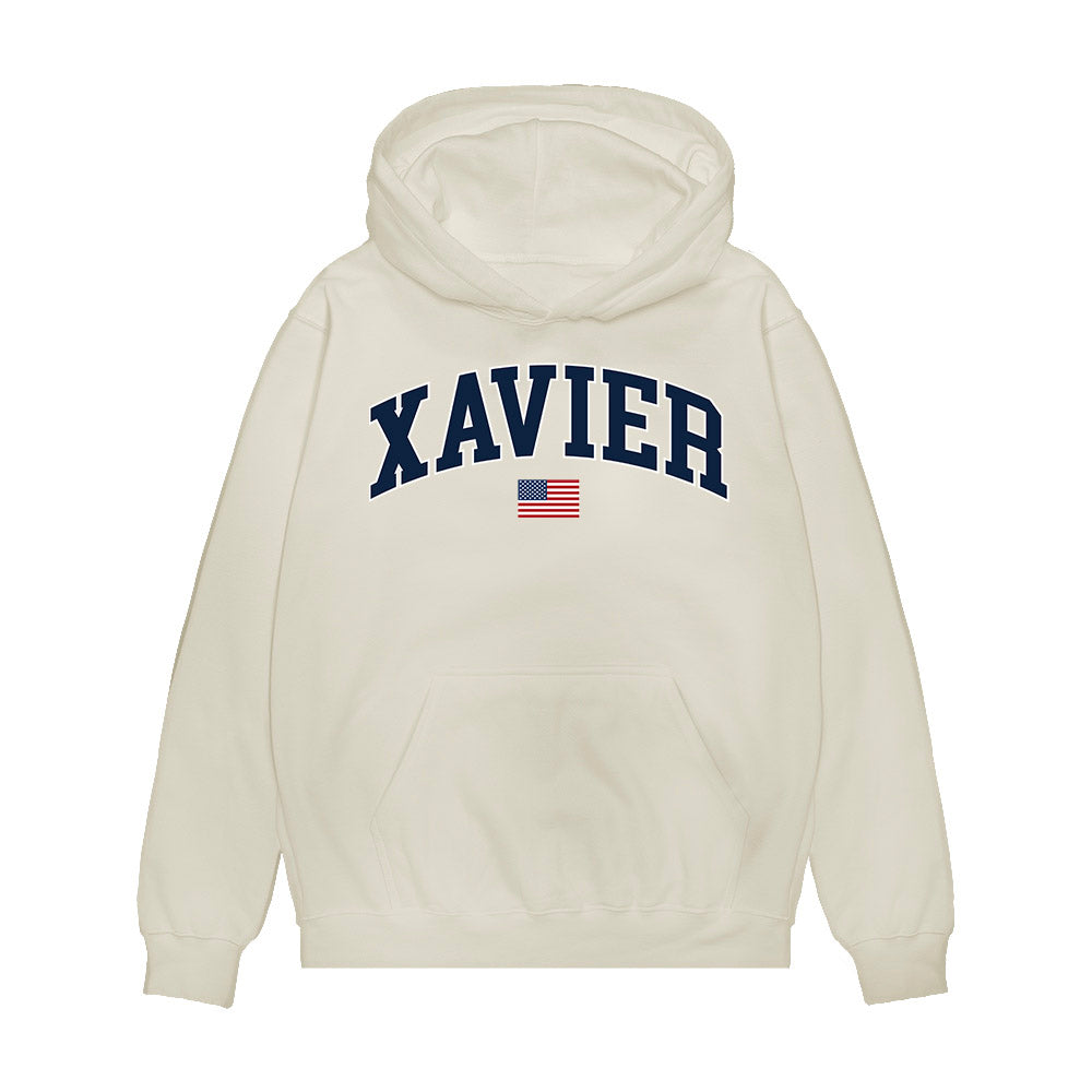 Xavier - NCAA Baseball : Peter Johnson - USA Premium Hooded Sweatshirt-0
