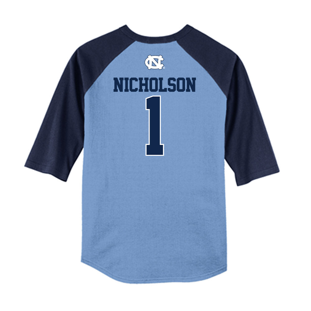 UNC - NCAA Baseball : Cooper Nicholson - USA Raglan Shirt-1