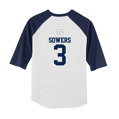UNC - NCAA Baseball : Lee Sowers - USA Youth Raglan T-Shirt-1