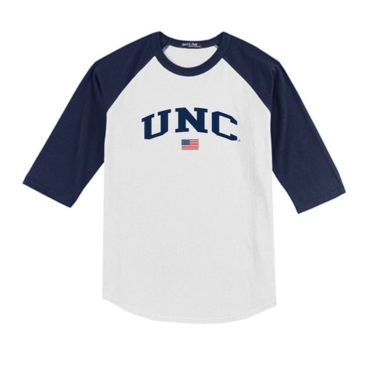 UNC - NCAA Baseball : Macon Winslow - USA Youth Raglan T-Shirt-0