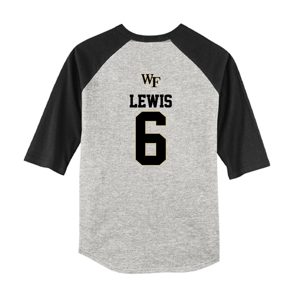 Wake Forest - NCAA Baseball : Kade Lewis - USA Youth Raglan T-Shirt-1