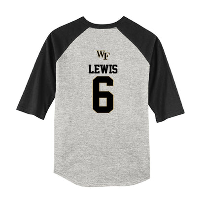 Wake Forest - NCAA Baseball : Kade Lewis - USA Youth Raglan T-Shirt-1