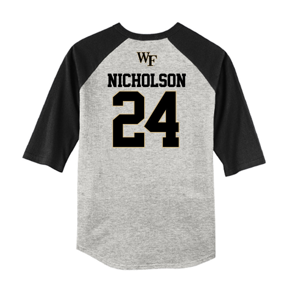 Wake Forest - NCAA Baseball : Grant Nicholson - USA Raglan Shirt-1