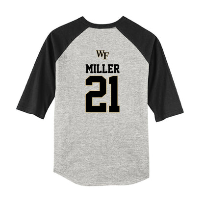 Wake Forest - NCAA Baseball : Jackson Miller - USA Youth Raglan T-Shirt-1
