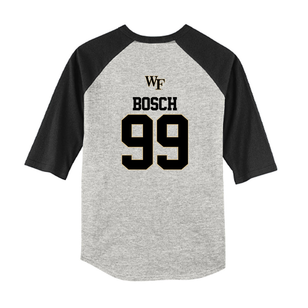 Wake Forest - NCAA Baseball : Ryan Bosch - USA Youth Raglan T-Shirt-1