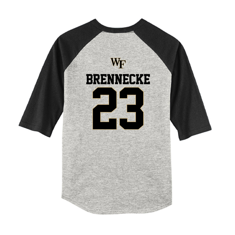 Wake Forest - NCAA Baseball : Ryan Brennecke - USA Youth Raglan T-Shirt-1
