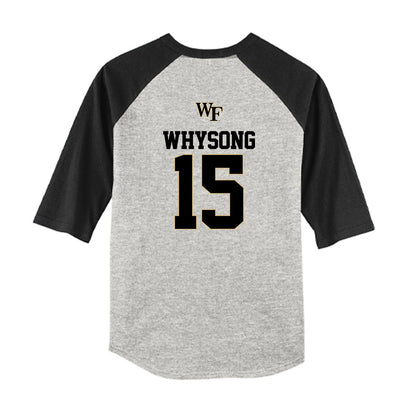 Wake Forest - NCAA Baseball : Nate Whysong - USA Youth Raglan T-Shirt-1