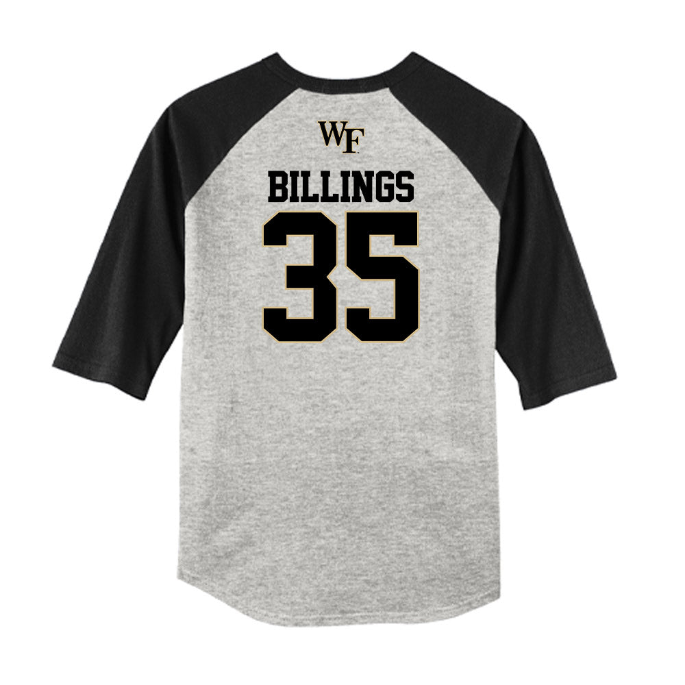 Wake Forest - NCAA Baseball : Luke Billings - USA Raglan Shirt-1