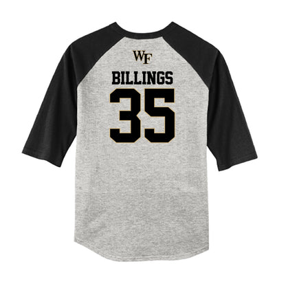 Wake Forest - NCAA Baseball : Luke Billings - USA Raglan Shirt-1