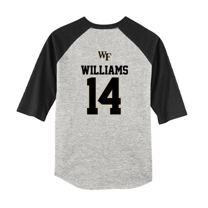 Wake Forest - NCAA Baseball : Javar Williams - USA Youth Raglan T-Shirt-1