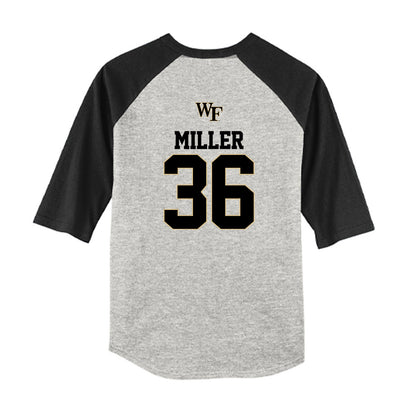 Wake Forest - NCAA Baseball : Cole Miller - USA Youth Raglan T-Shirt-1