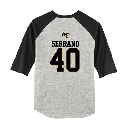 Wake Forest - NCAA Baseball : Jordan Serrano - USA Youth Raglan T-Shirt-1
