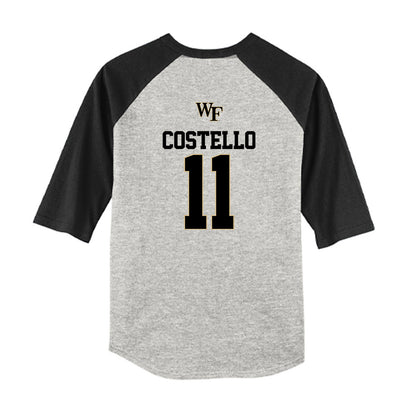 Wake Forest - NCAA Baseball : Luke Costello - USA Youth Raglan T-Shirt-1