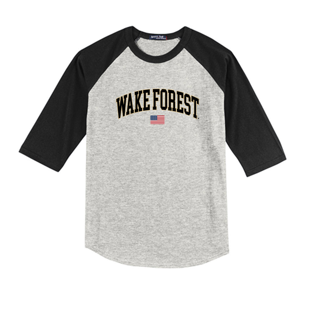 Wake Forest - NCAA Baseball : Cole Miller - USA Youth Raglan T-Shirt-0
