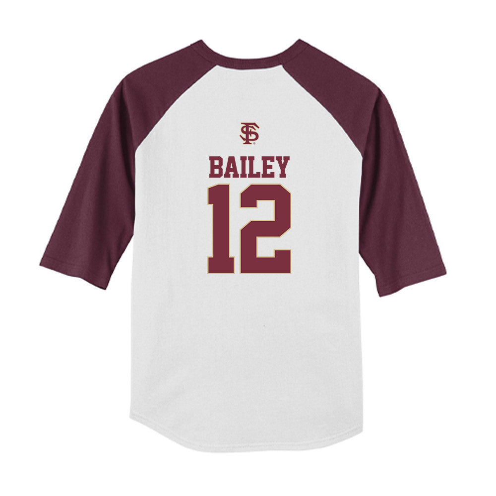 FSU - NCAA Baseball : Myles Bailey - USA Youth Raglan T-Shirt-1