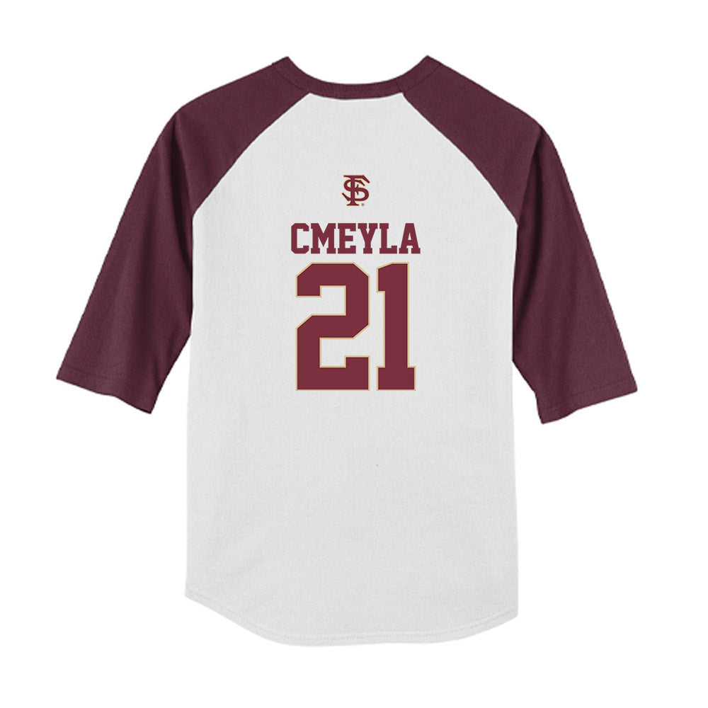 FSU - NCAA Baseball : Nathan Cmeyla - USA Youth Raglan T-Shirt-1
