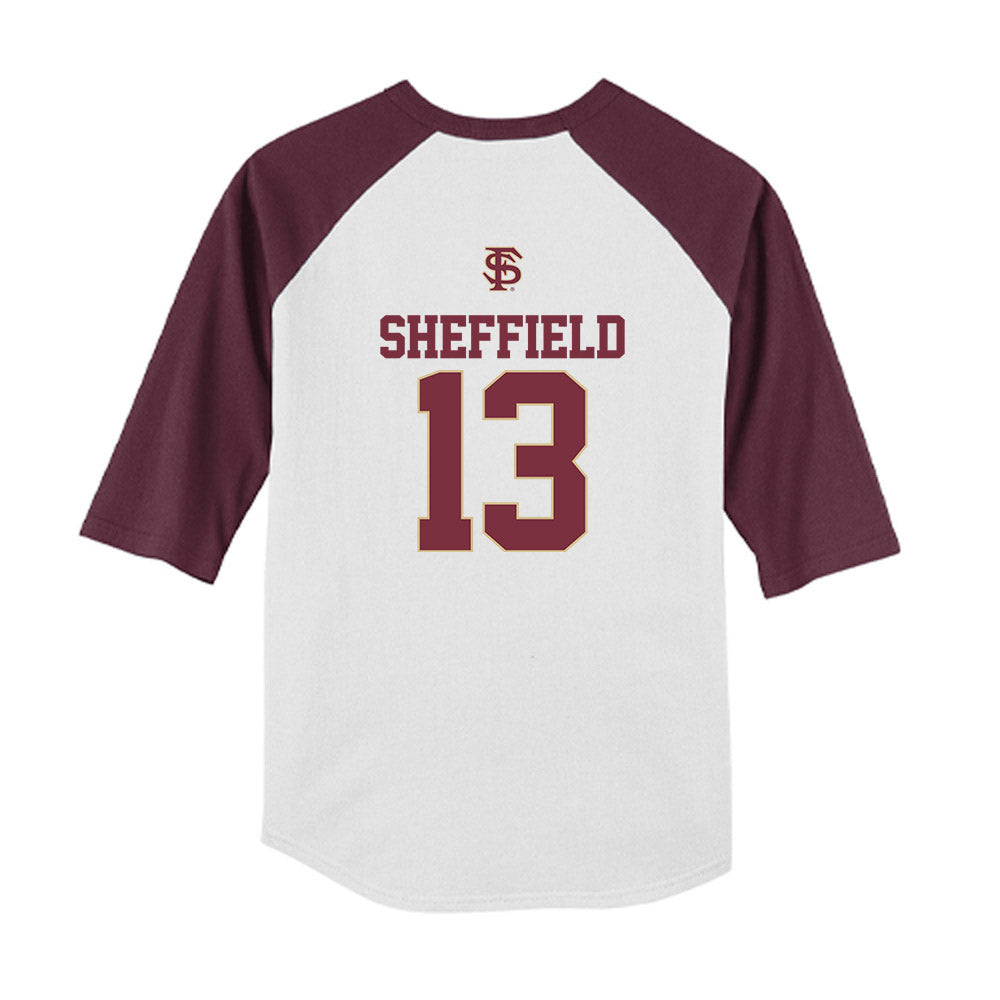 FSU - NCAA Baseball : Noah Sheffield - USA Youth Raglan T-Shirt-1