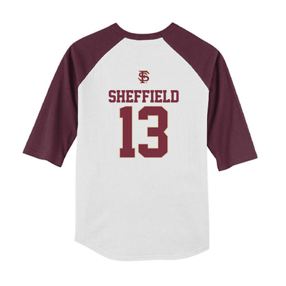 FSU - NCAA Baseball : Noah Sheffield - USA Youth Raglan T-Shirt-1
