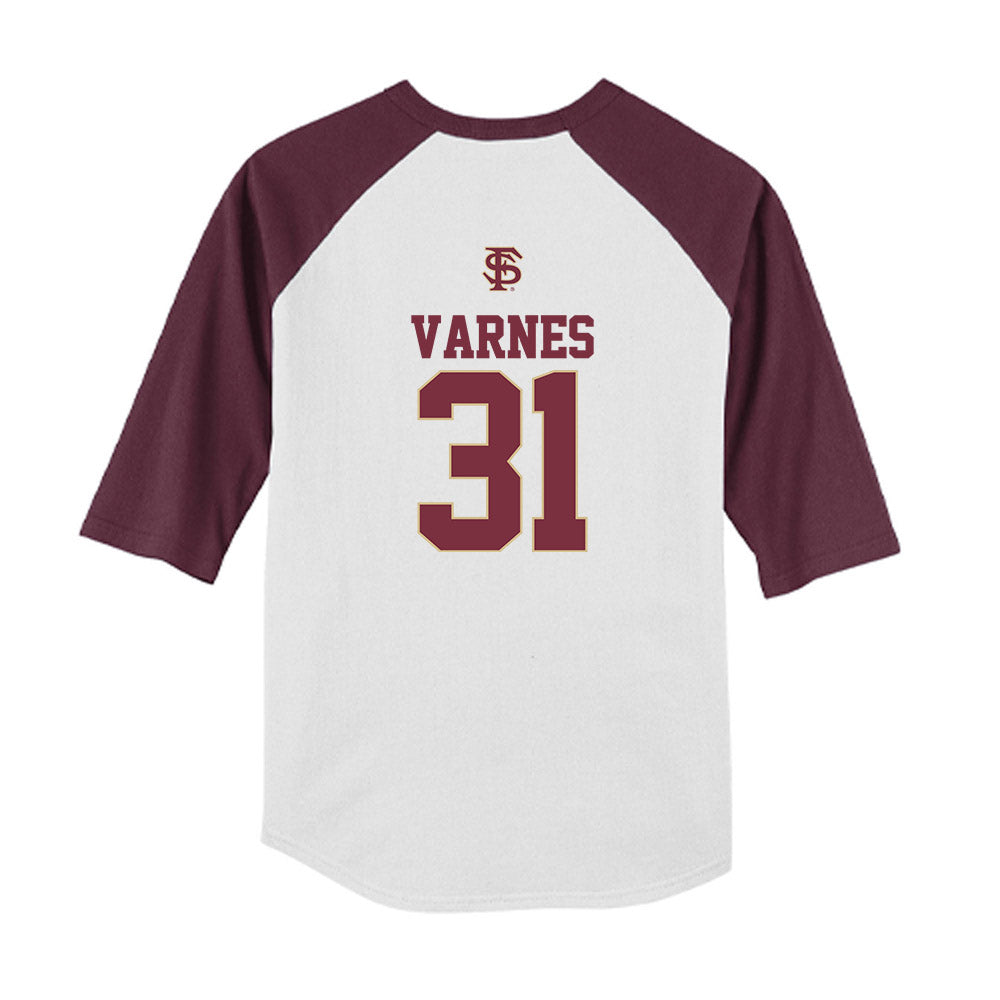 FSU - NCAA Baseball : Braxton Varnes - USA Youth Raglan T-Shirt-1