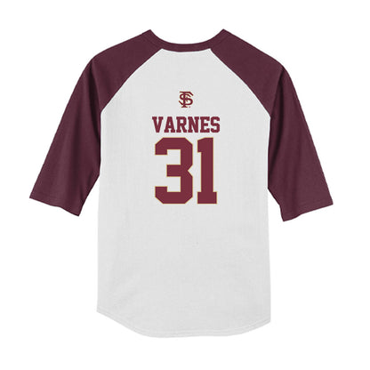 FSU - NCAA Baseball : Braxton Varnes - USA Youth Raglan T-Shirt-1