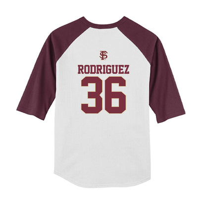 FSU - NCAA Baseball : Mookie Rodriguez - USA Youth Raglan T-Shirt-1