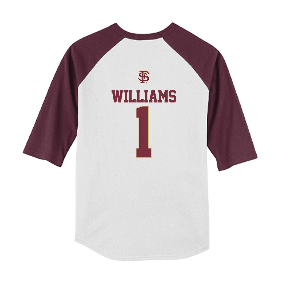 FSU - NCAA Baseball : Chase Williams - USA Youth Raglan T-Shirt-1
