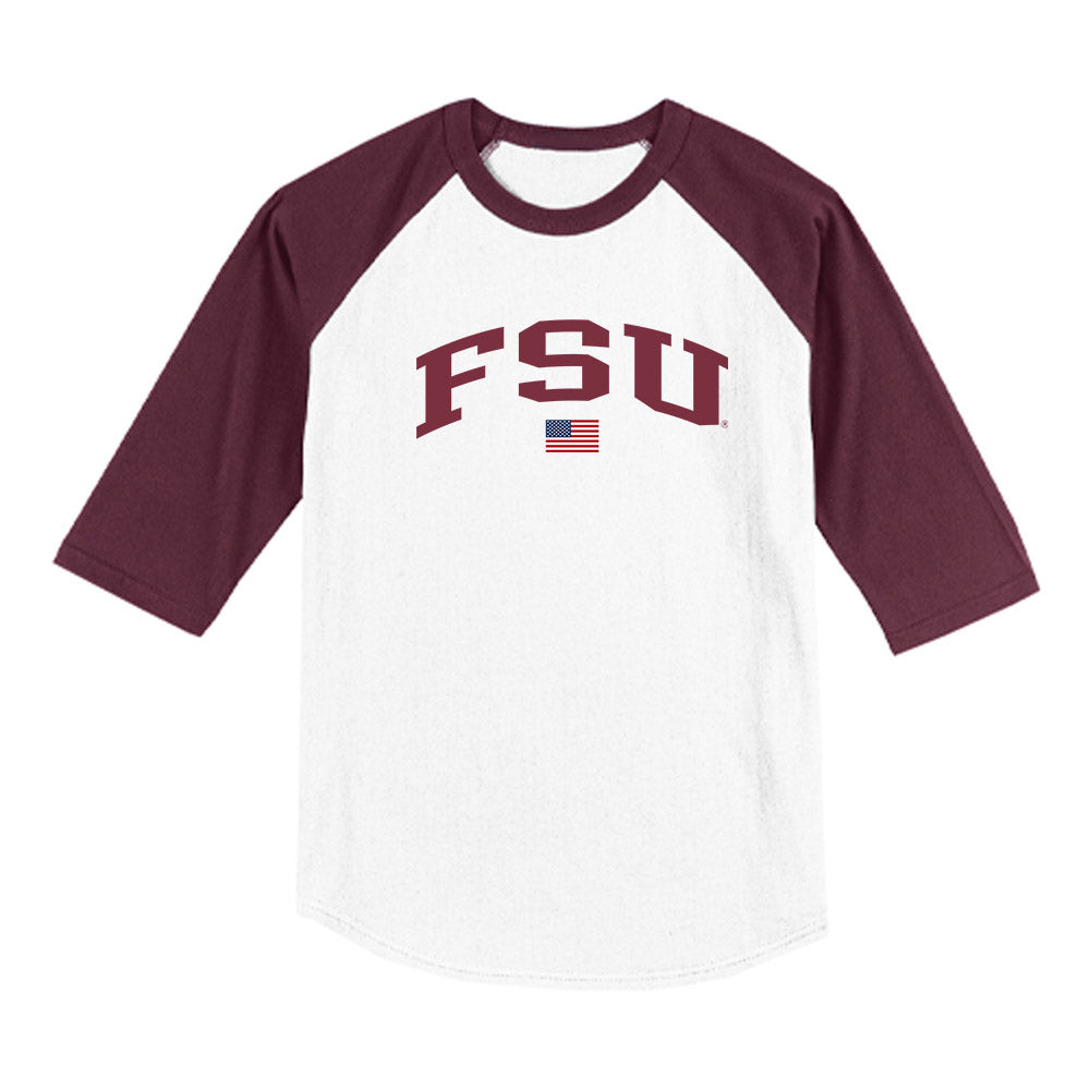 FSU - NCAA Baseball : Rhett Vaughn - USA Raglan Shirt-0
