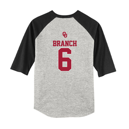 Oklahoma - NCAA Baseball : Kyle Branch - USA Youth Raglan T-Shirt-1