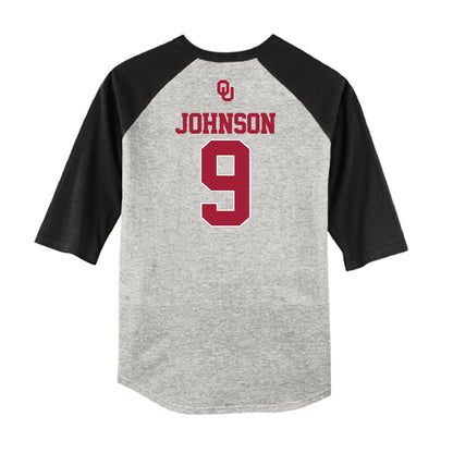 Oklahoma - NCAA Baseball : Camden Johnson - USA Raglan Shirt-1