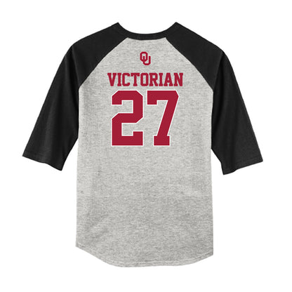 Oklahoma - NCAA Baseball : Landon Victorian - USA Raglan Shirt-1