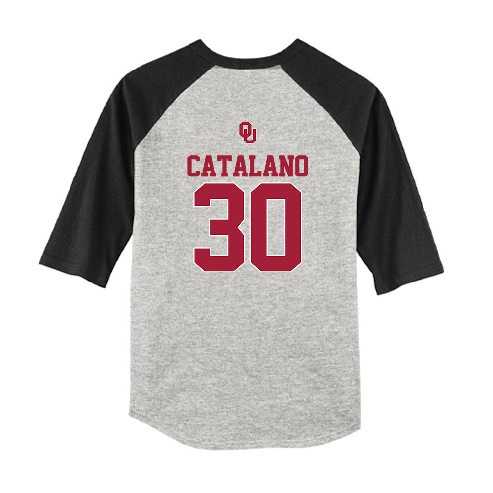 Oklahoma - NCAA Baseball : Michael Catalano - USA Youth Raglan T-Shirt-1