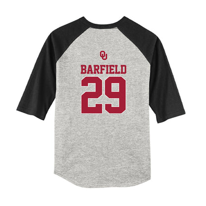 Oklahoma - NCAA Baseball : Jaden Barfield - USA Youth Raglan T-Shirt-1