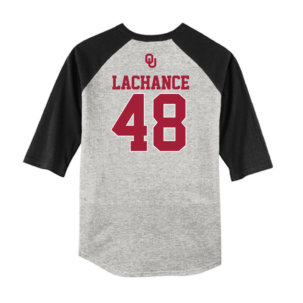 Oklahoma - NCAA Baseball : Deiten Lachance - USA Raglan Shirt-1
