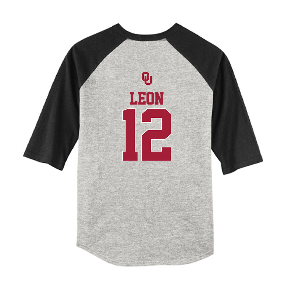 Oklahoma - NCAA Baseball : Kadyn Leon - USA Youth Raglan T-Shirt-1