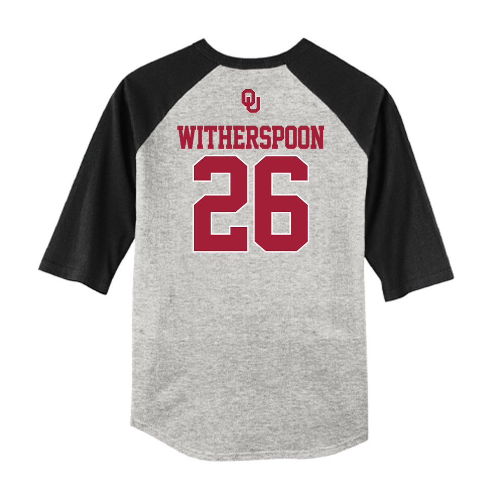 Oklahoma - NCAA Baseball : Kyson Witherspoon - USA Raglan Shirt-1